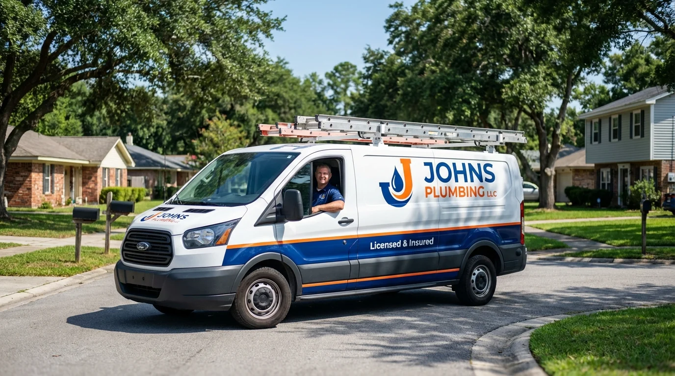 Johns Plumbing LLC service van in Livermore, CA